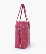 Burgundy crocodile neverfull tote bag
