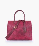Red crocodile vintage handbag