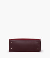 Burgundy suede satchel tote bag