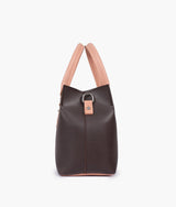 Dark brown small satchel bag