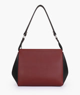 Red and black trio twist handbag