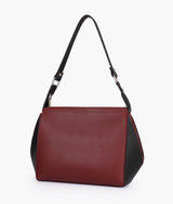 Red and black trio twist handbag