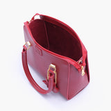 Red handbag with flower charm