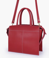 Red Trapeze Top-Handle Bag