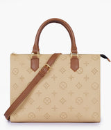 Off-White and Brown On-the-Go Handbag
