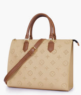 Off-White and Brown On-the-Go Handbag