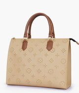 Off-White and Brown On-the-Go Handbag