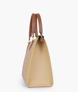Off-White and Brown On-the-Go Handbag