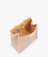 Off-white front lock top-handle mini bag