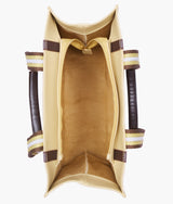 Beige long strap tote bag