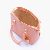 Peach handbag with flower charm