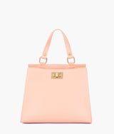 Peach front lock top-handle mini bag