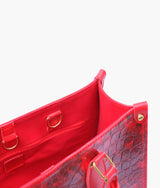 Red on-the-go crocodile handbag