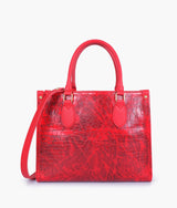 Red on-the-go crocodile handbag
