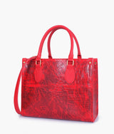 Red on-the-go crocodile handbag
