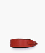 Rust suede crescent hobo bag