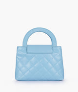 Sky Blue Flap Quilted Bag with Top Handle