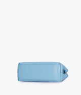 Sky Blue Flap Quilted Bag with Top Handle
