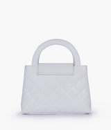 Light Blue flap quilted bag with top handle